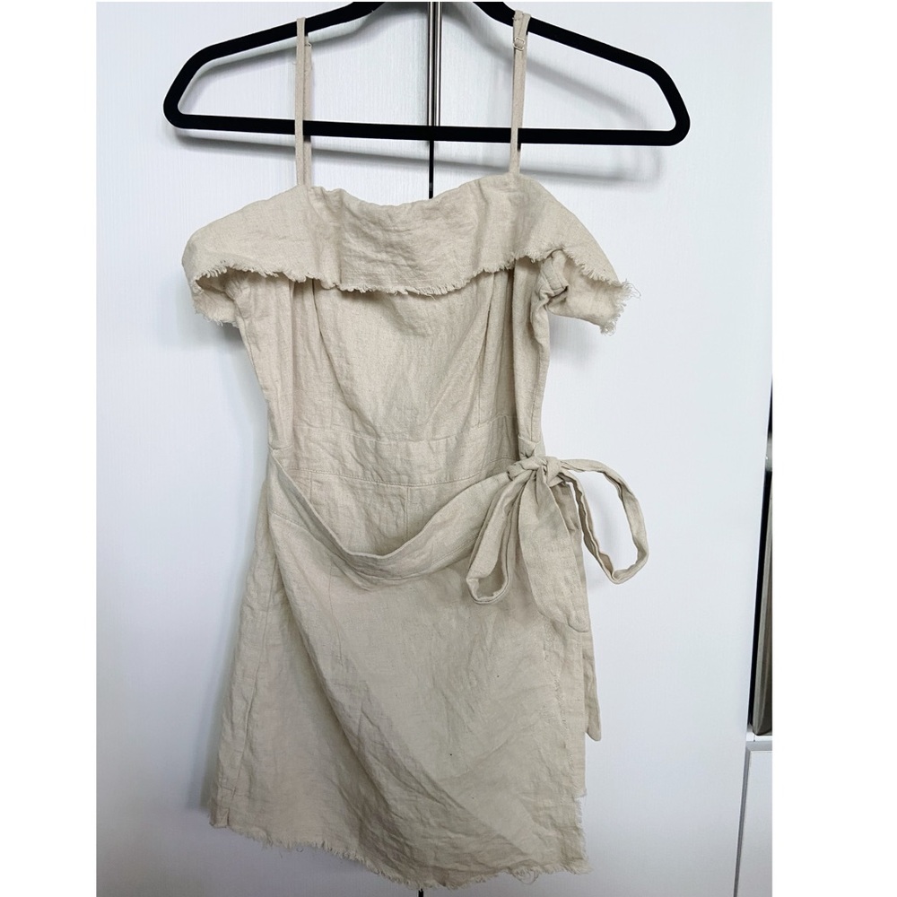 beige wrap romper